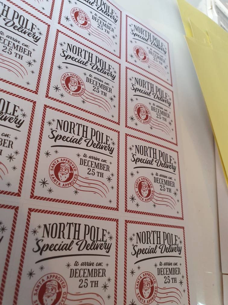 North Pole Special Delivery Christmas Label - Santa Approved
