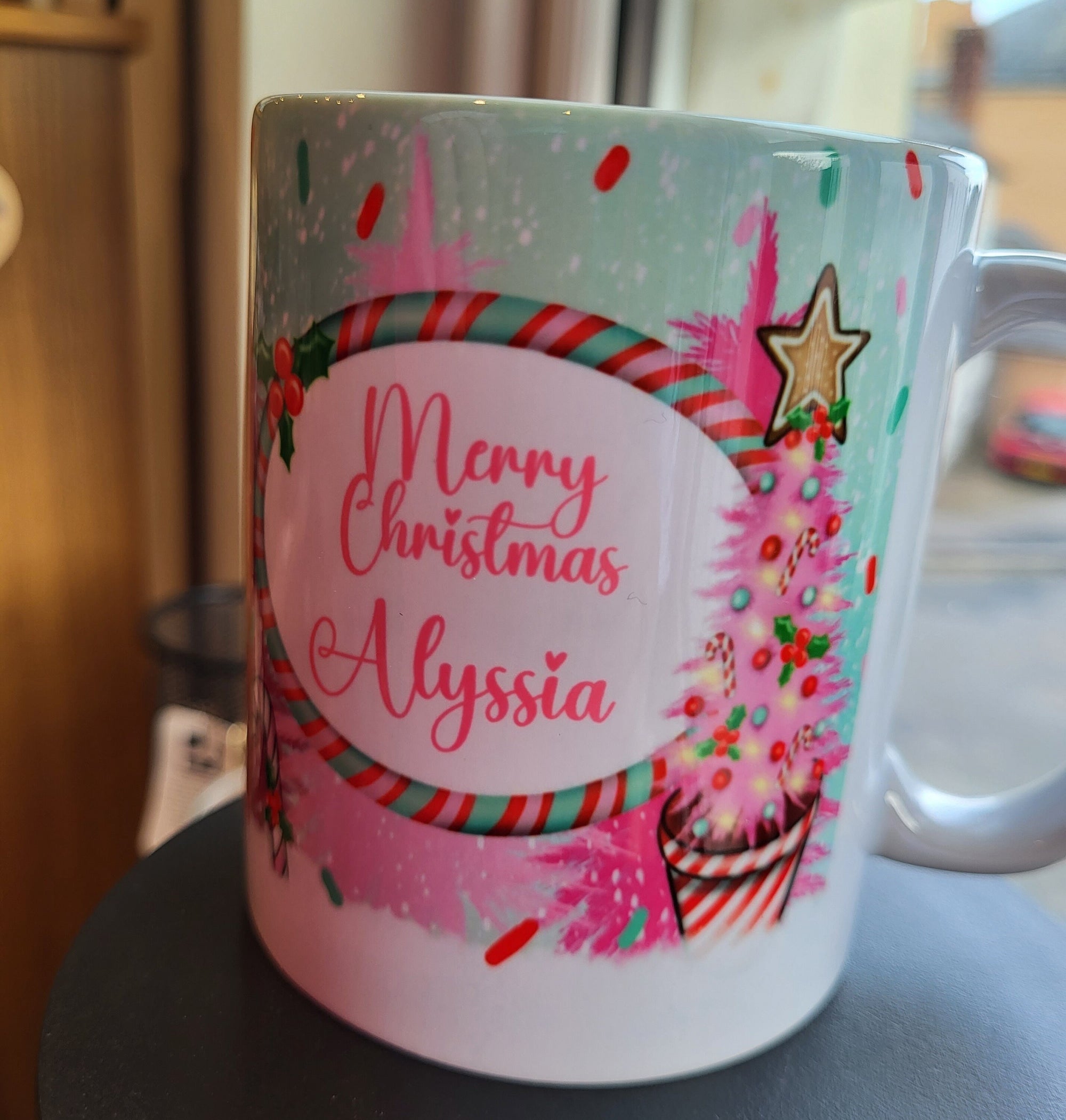 Personalized Merry Christmas Alyssia Mug - Custom Christmas Gift Idea