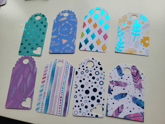 Handmade gift tags pack of 8  / birthday gift tags / gift tag bundle / birthday / handmade tags / any occasion / pretty gift tags