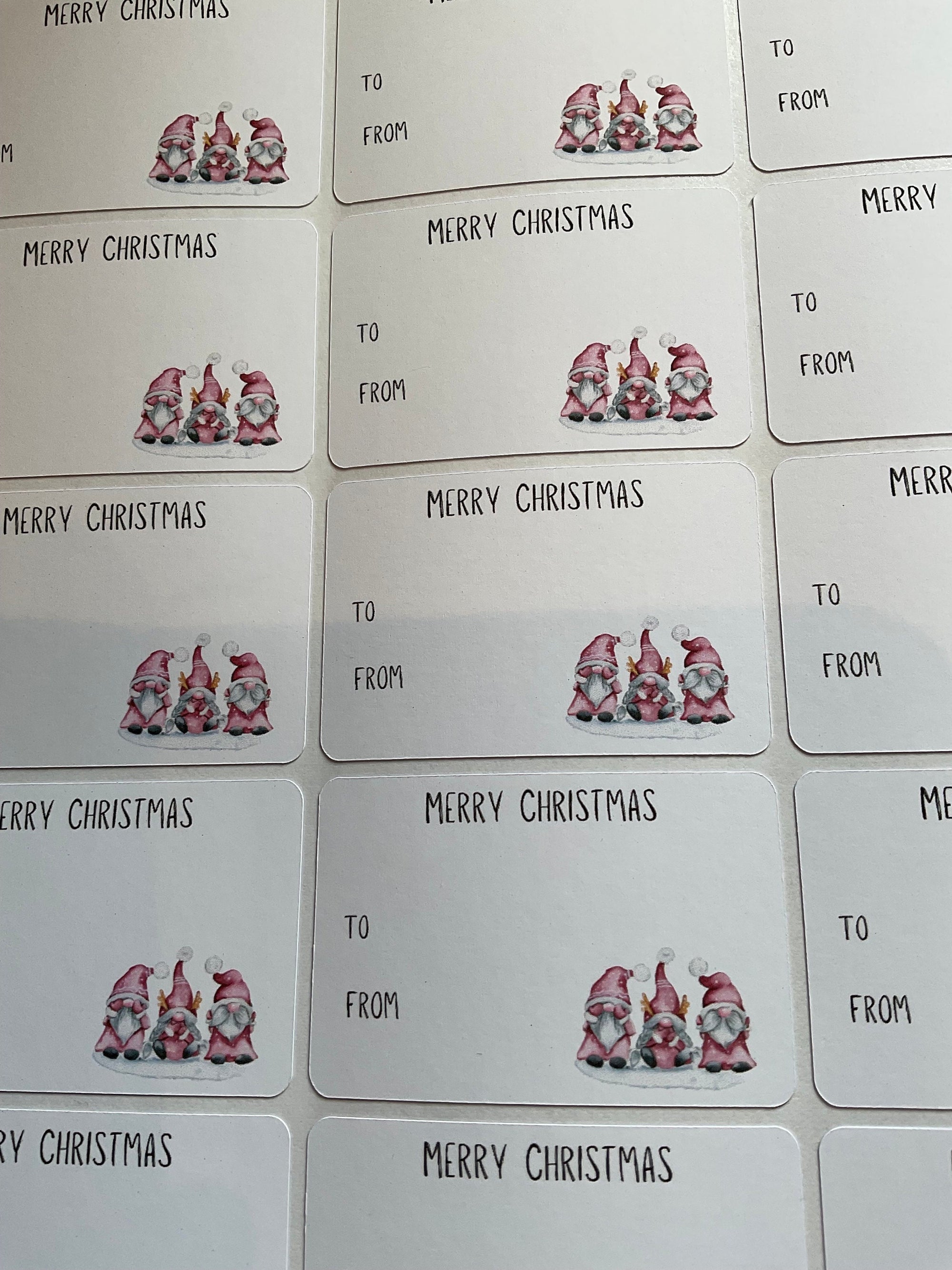 Christmas Gift Tags with Gnomes: Merry Christmas Labels for Holiday Gifts