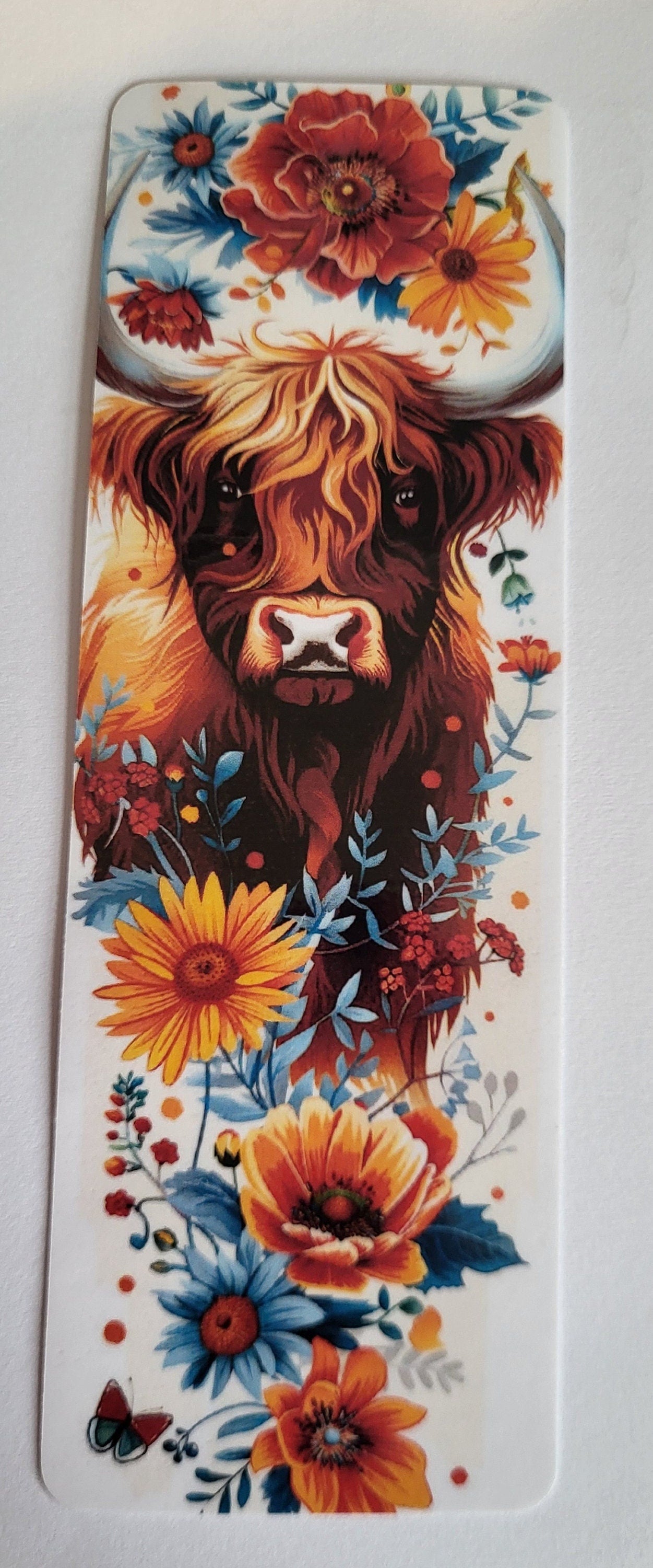 Highland cow  printed bookmark laminated , pretty bookmark , small gift , book lover gift