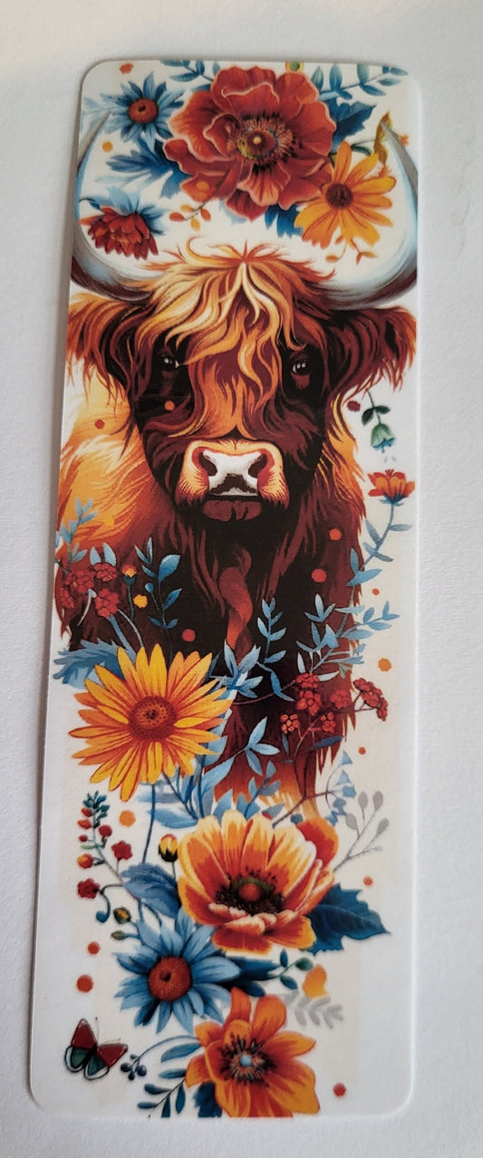 Highland cow  printed bookmark laminated , pretty bookmark , small gift , book lover gift