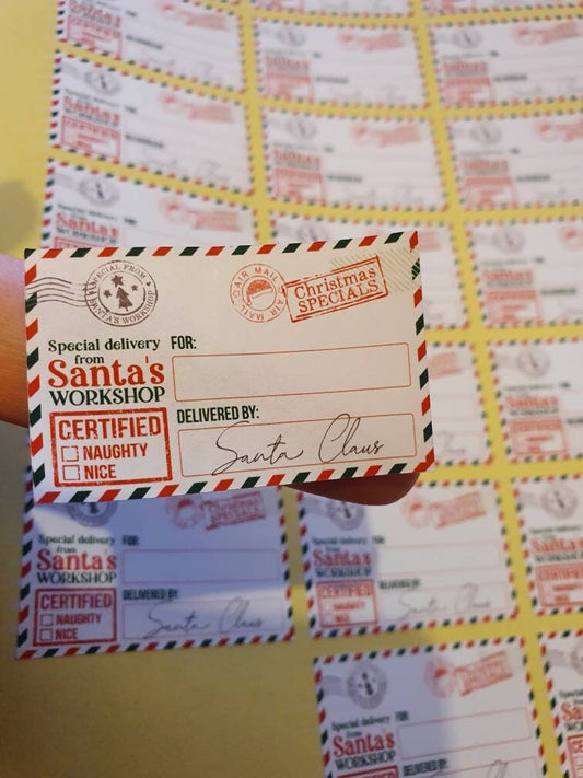 Santa stickers , labels , north pole stickers, special delivery,  Christmas labels , cute stickers , gift tags , personalised stickers