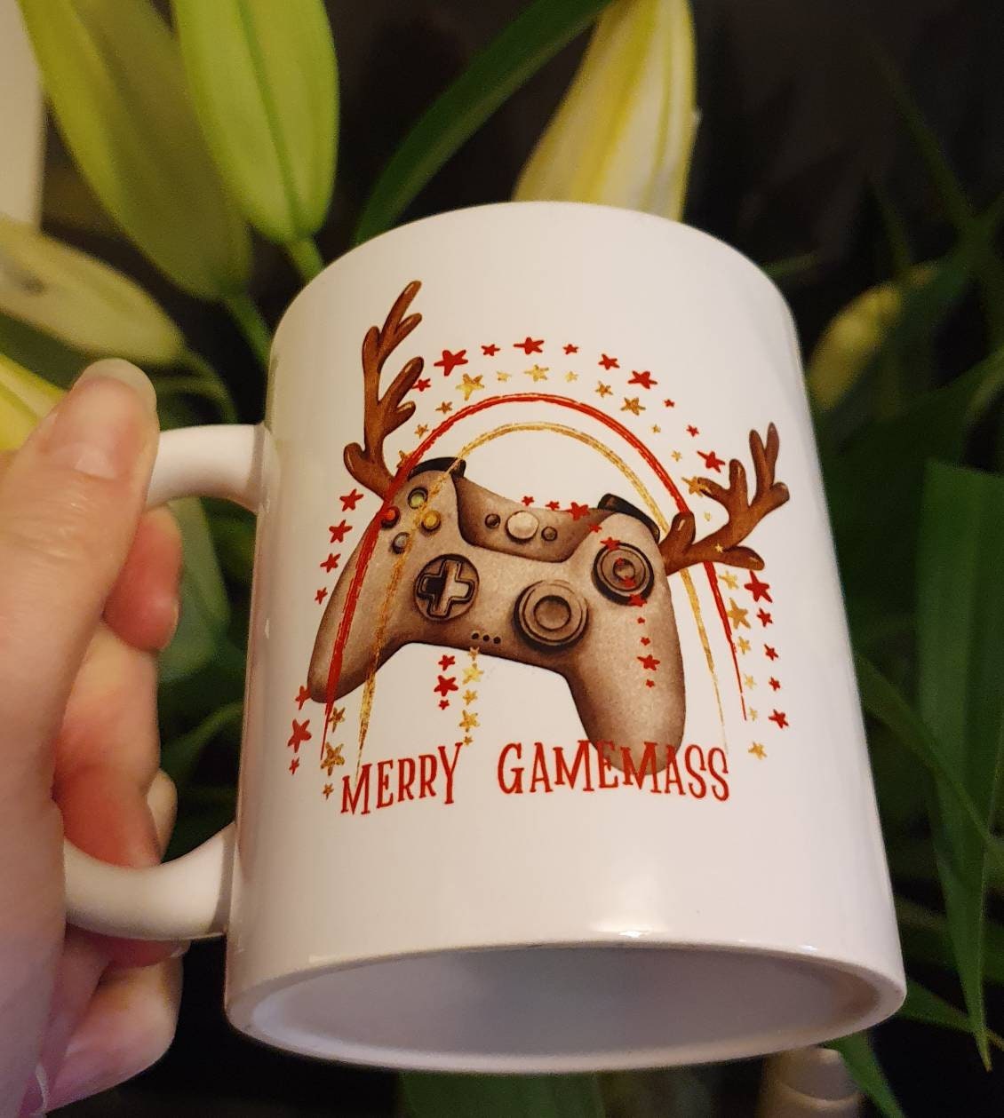 Merry Gamemass Mug | Gaming Holiday Gift | Gamer Christmas Present | Video Game Controller