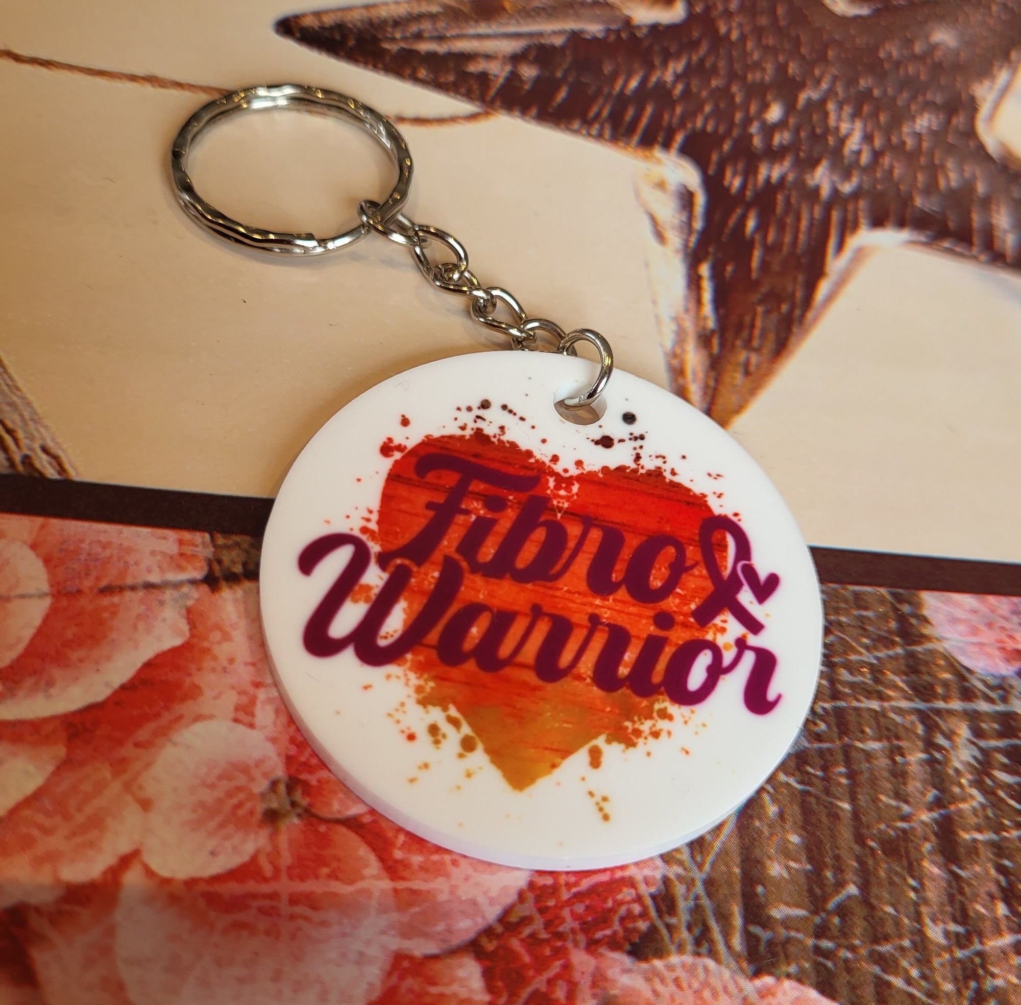 Fibromyalgia Warrior Keychain - Awareness & Support for Fibro Warriors. Show your Strength!