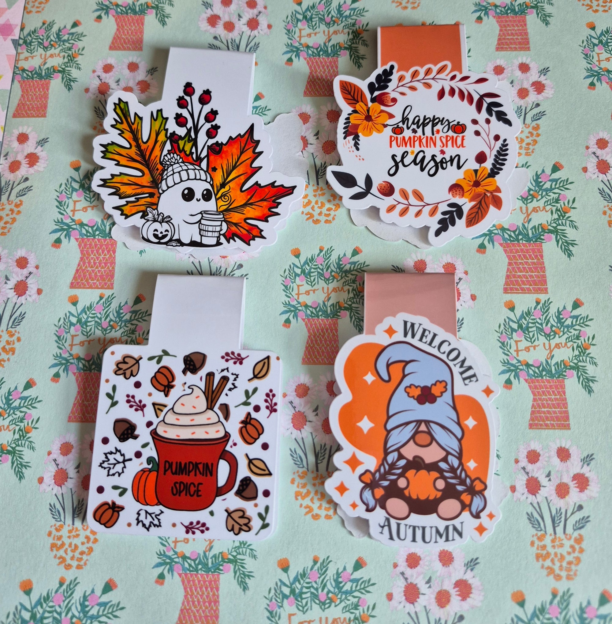 Cute ghost autumn Magnetic Bookmark,  PSL , fall bookmark
