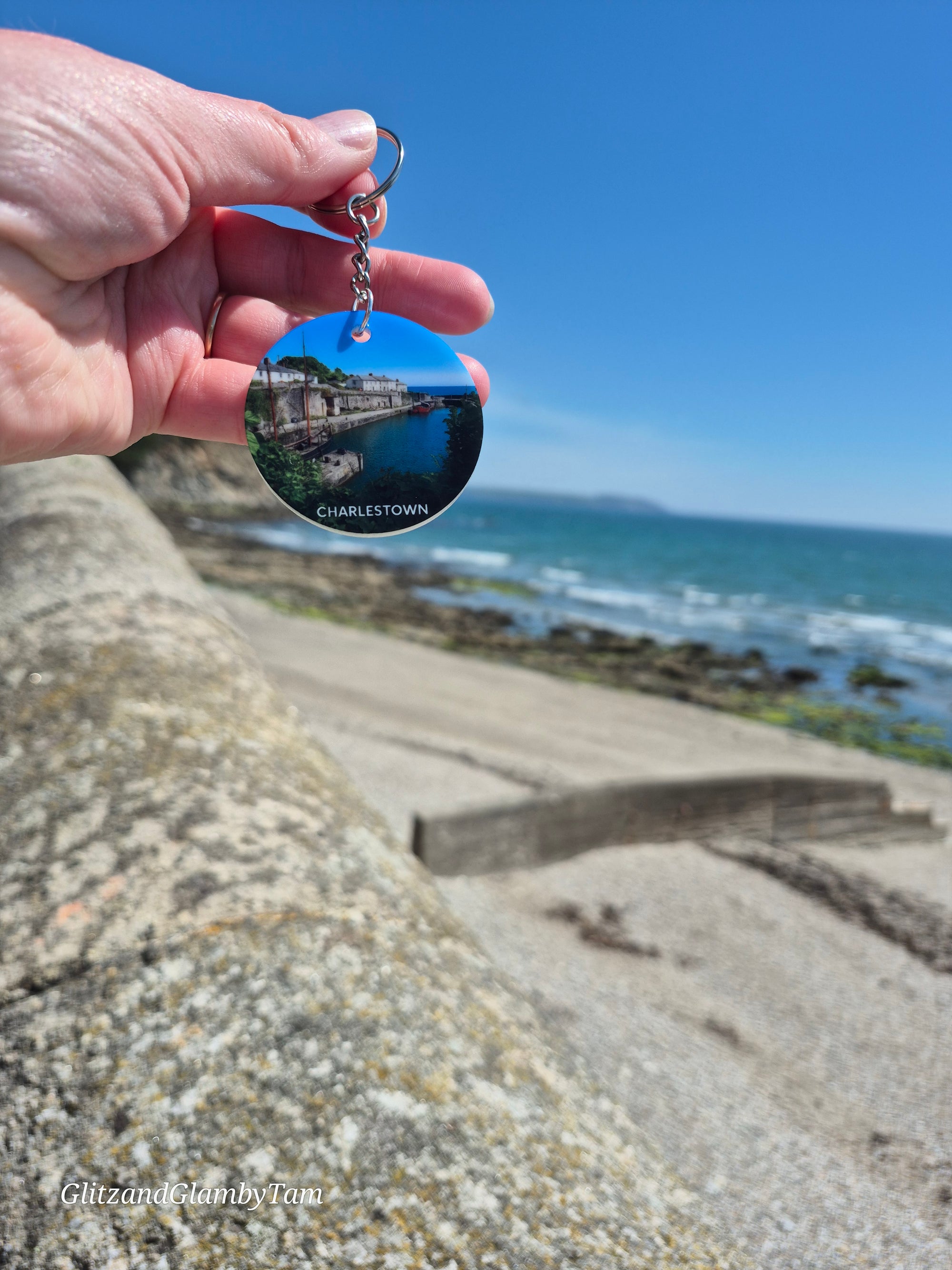 Charlestown Harbour Keyring – Cornwall Coastal Gift | Cornish Seaside Souvenir