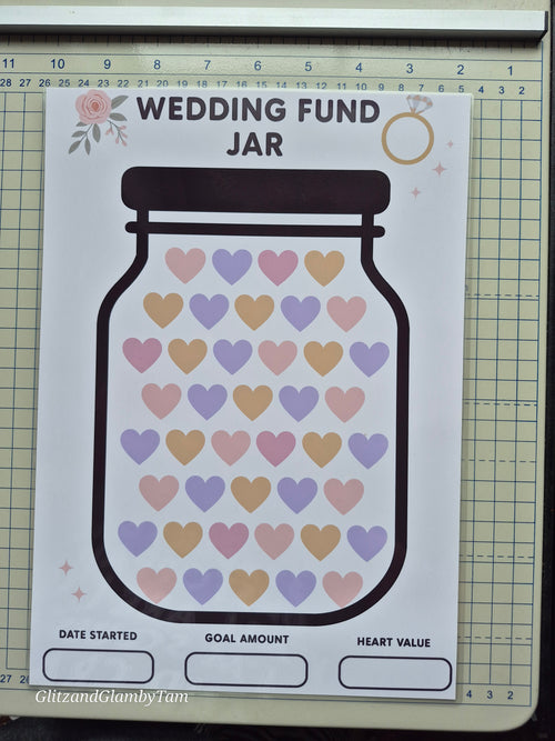 laminated A4 tracker with pastel hearts
