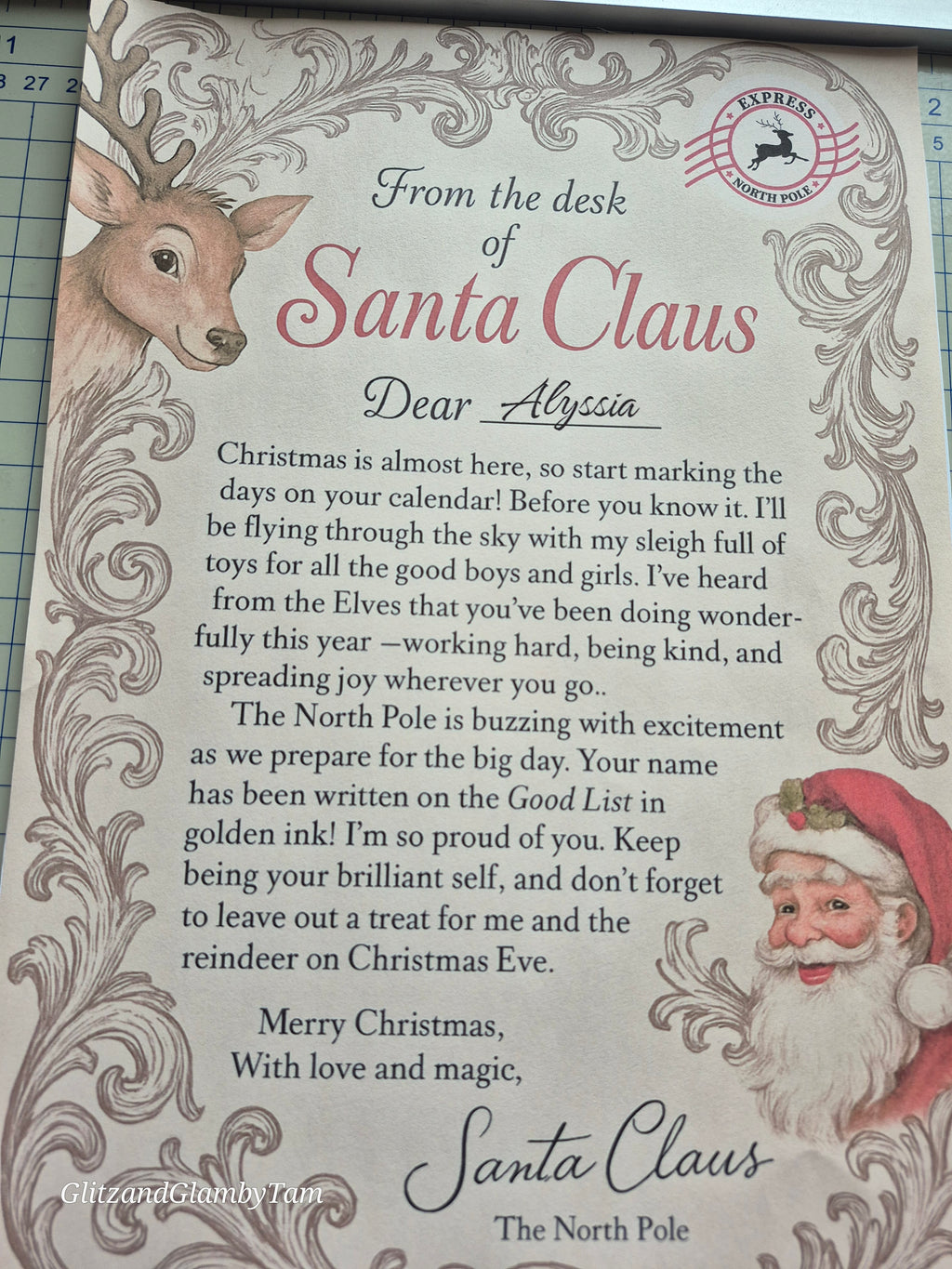 Personalised Santa Letter & Nice List Certificate – Magical Christmas Keepsake for Kids