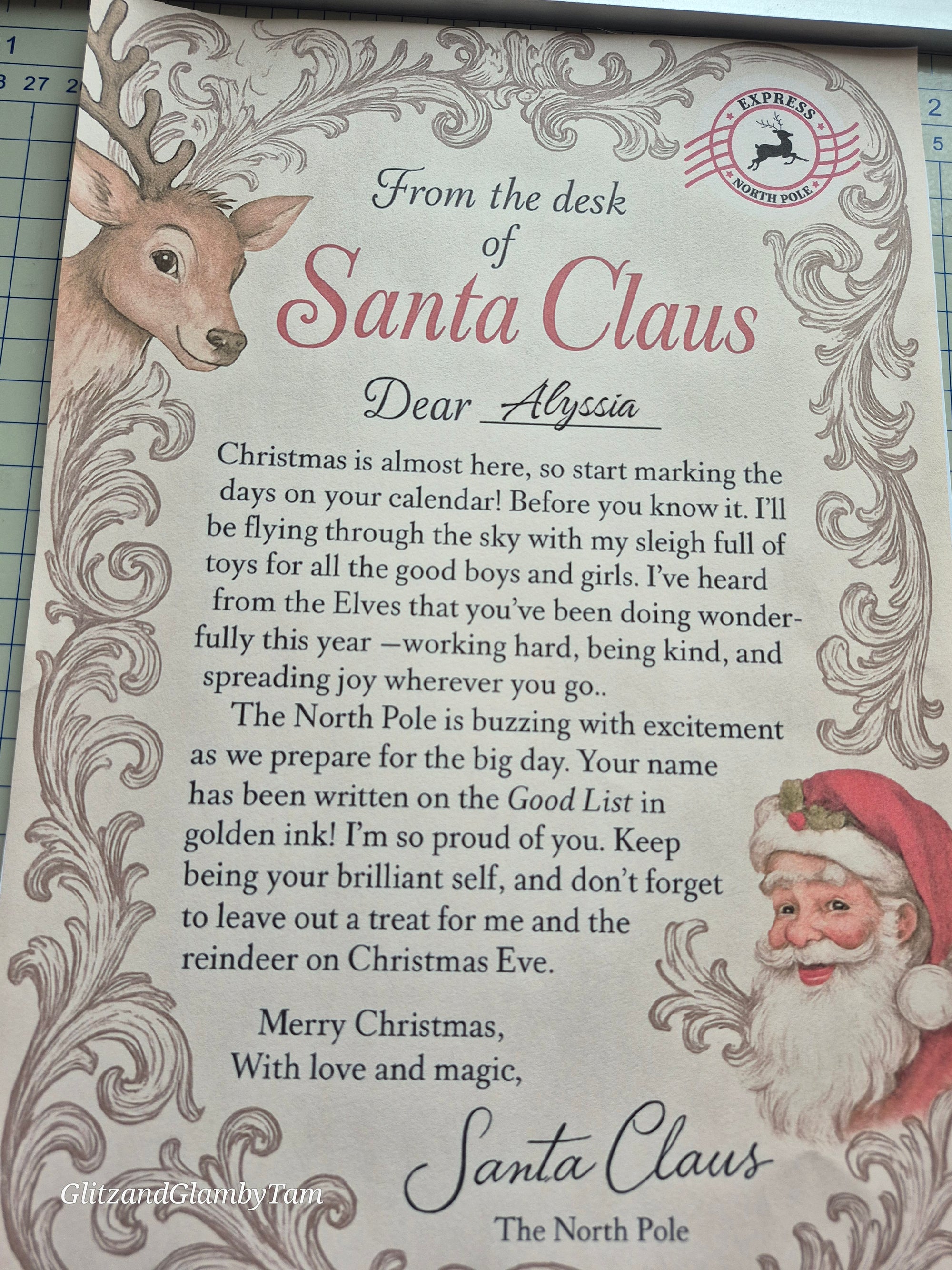 Personalised Santa Letter & Nice List Certificate – Magical Christmas Keepsake for Kids
