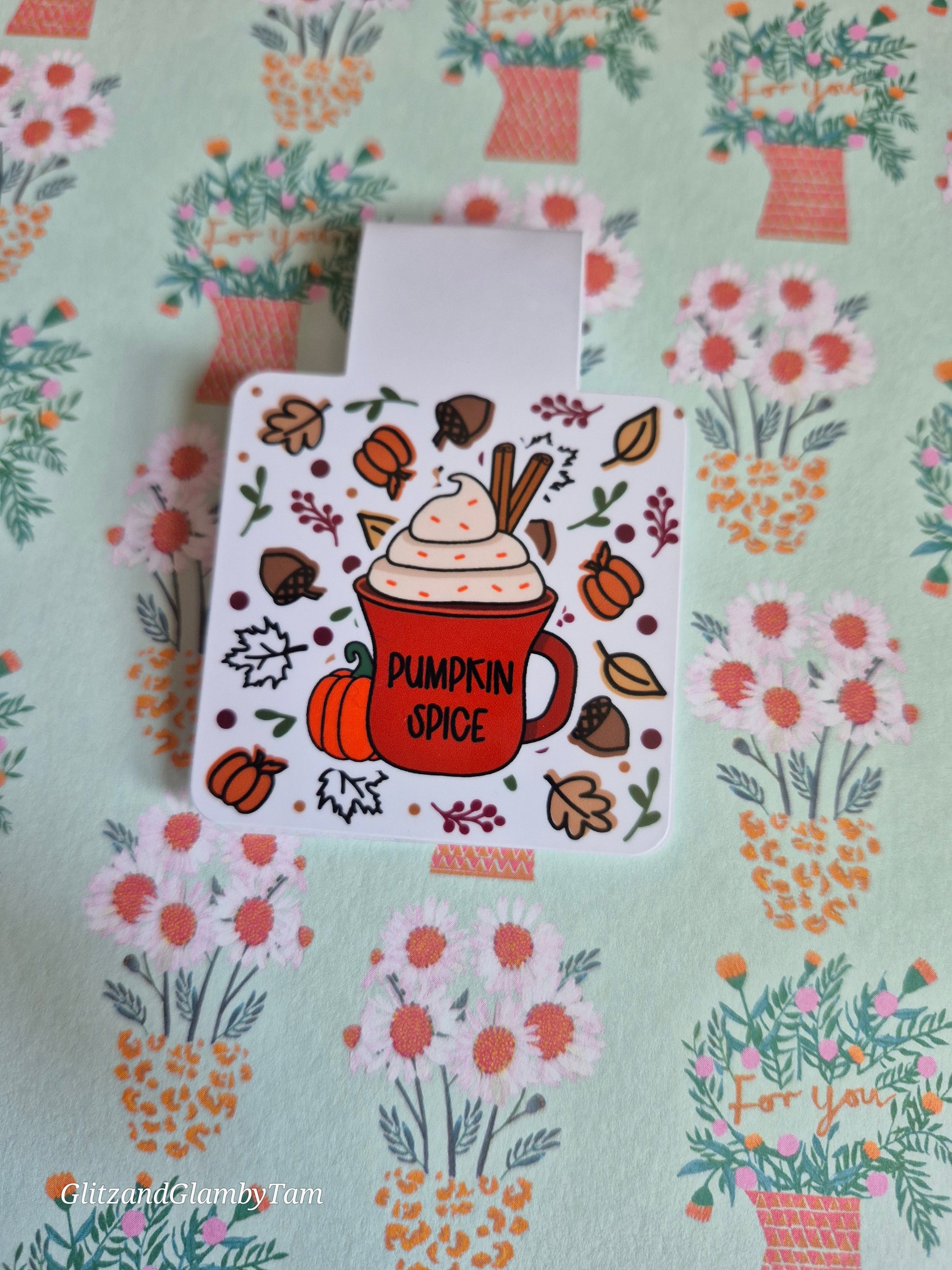 Autumn fall themed magnetic bookmark , PSL , book lover gift