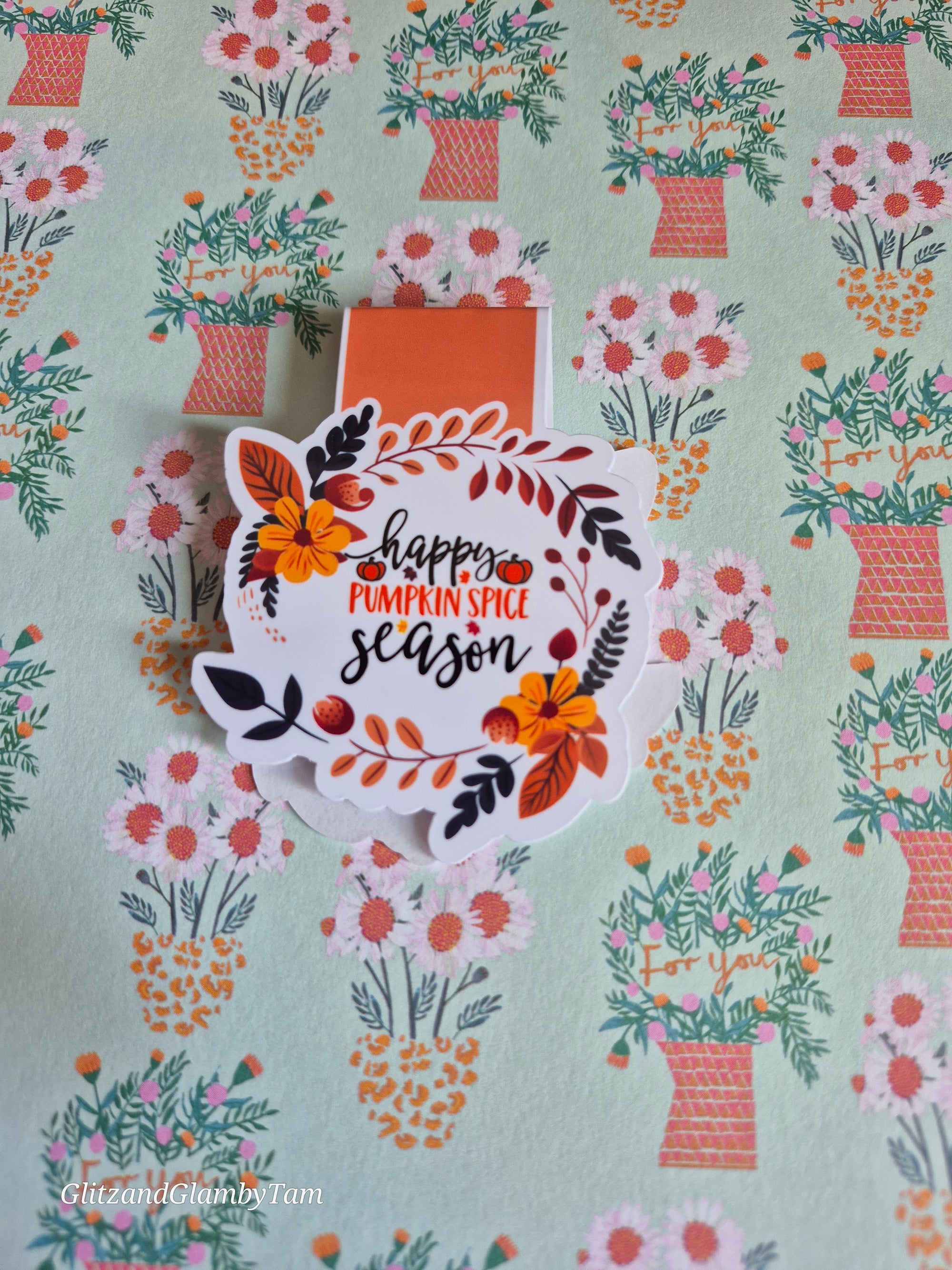 Cute Autumn wreath magnetic bookmark book lover gift
