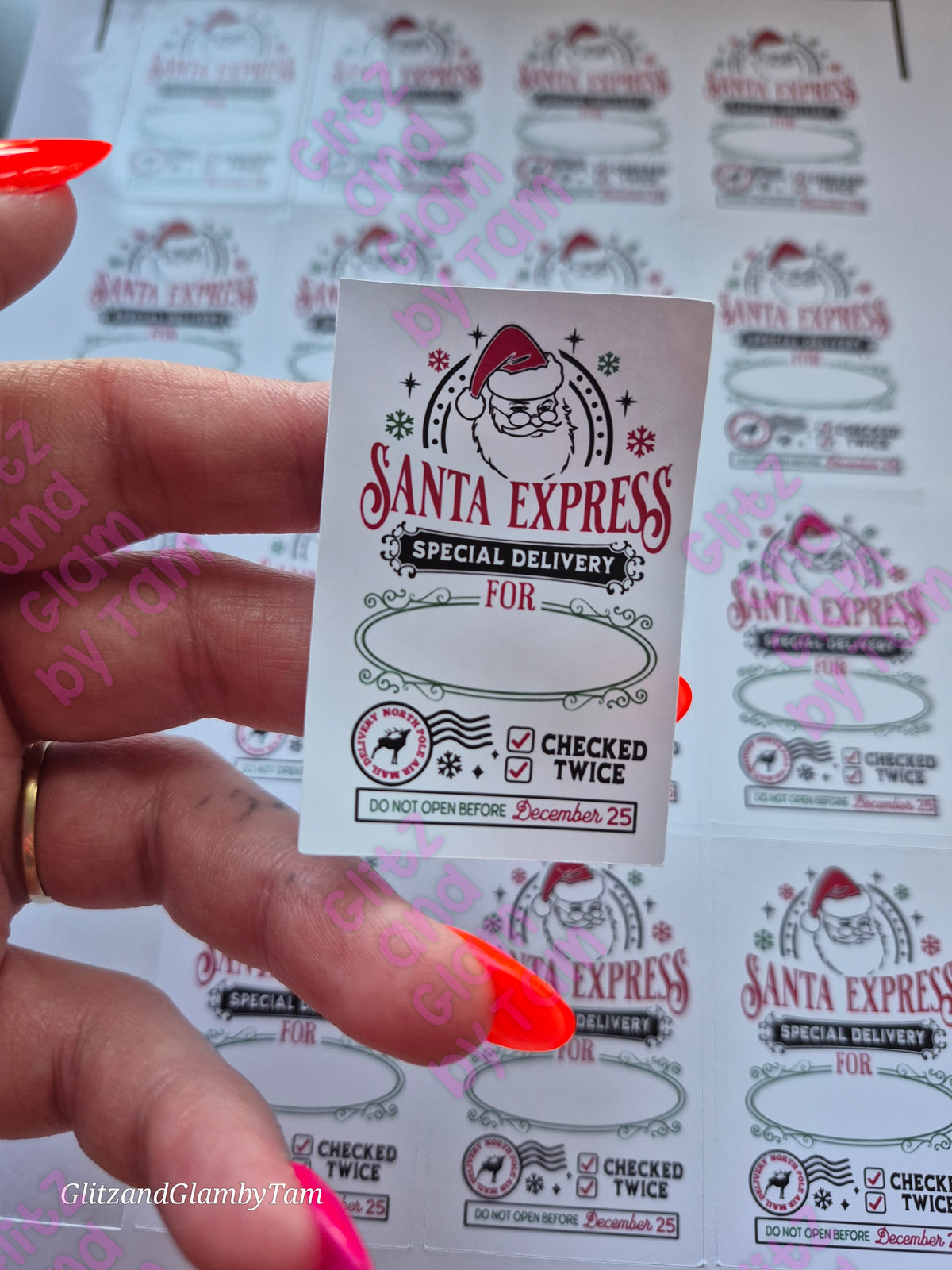 Santa Express Christmas Stickers – Personalised Festive Labels for Gifts & Stockings | 16 per Sheet | FREE UK Postage!