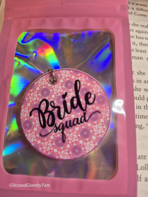 Bride Squad Keyring: Pink Hen Party Favor, Bridal Shower Gift